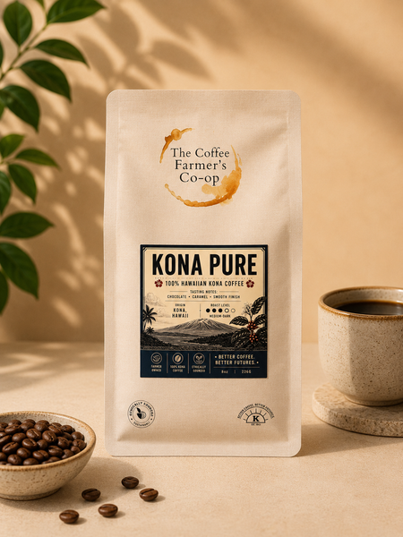 100% Kona Pure - Whole Bean Kona Coffee – The Coffee Farmer's Co-op